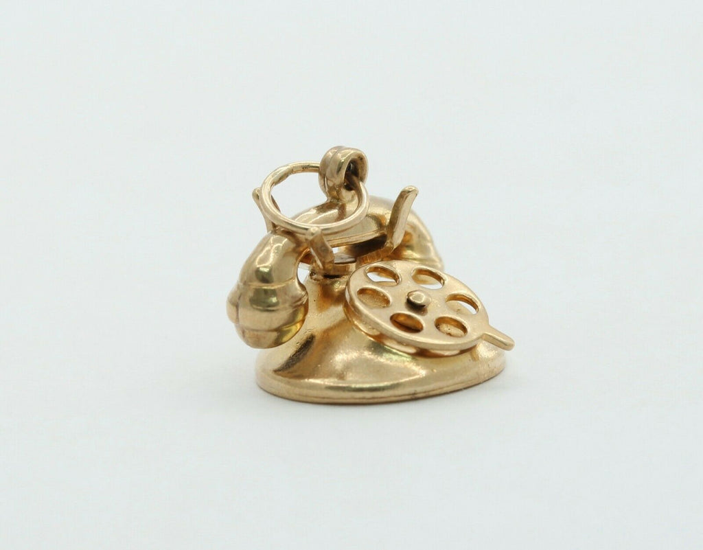 Vintage 10K Yellow Gold Rotary Phone Charm