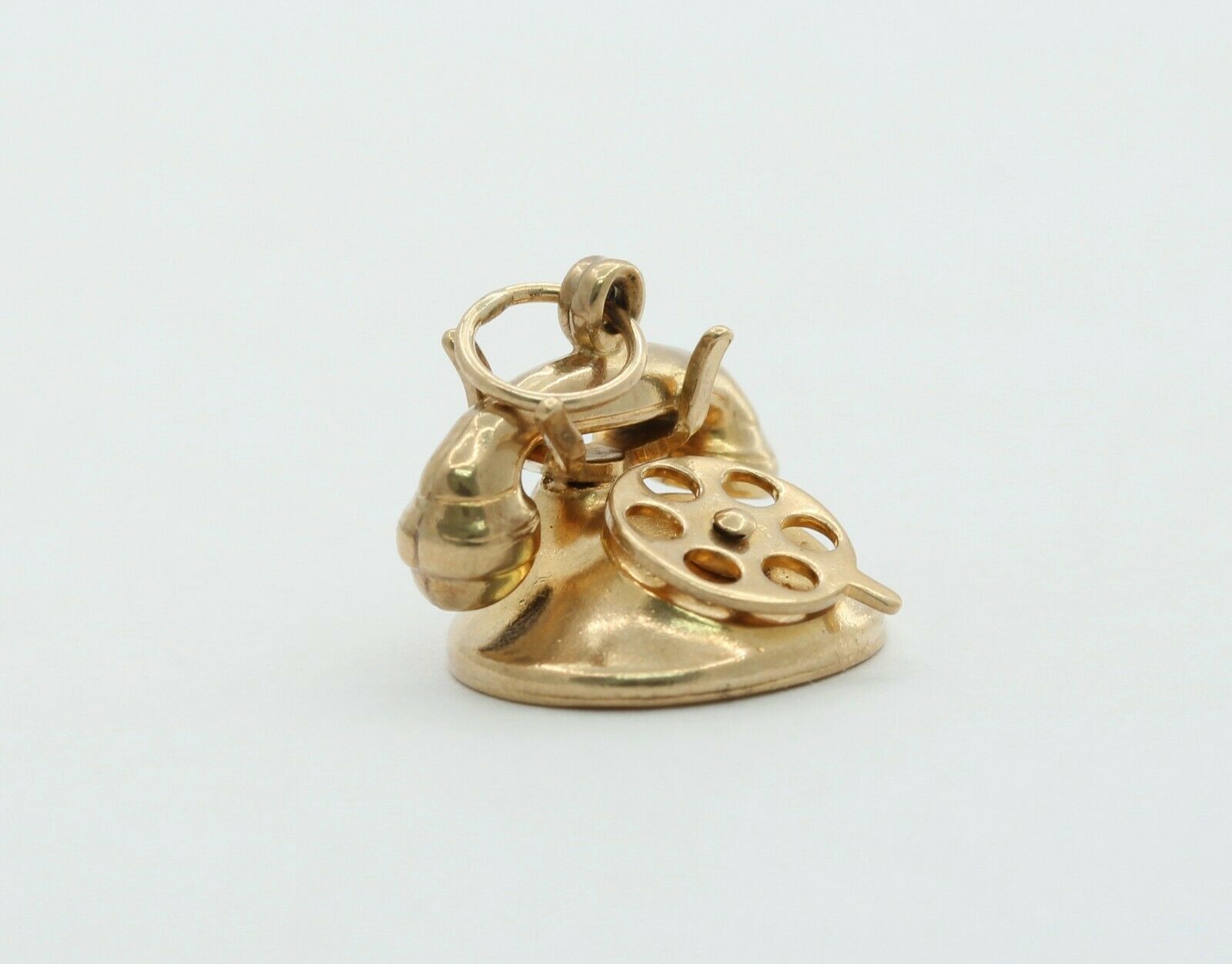 Vintage 10K Yellow Gold Rotary Phone Charm