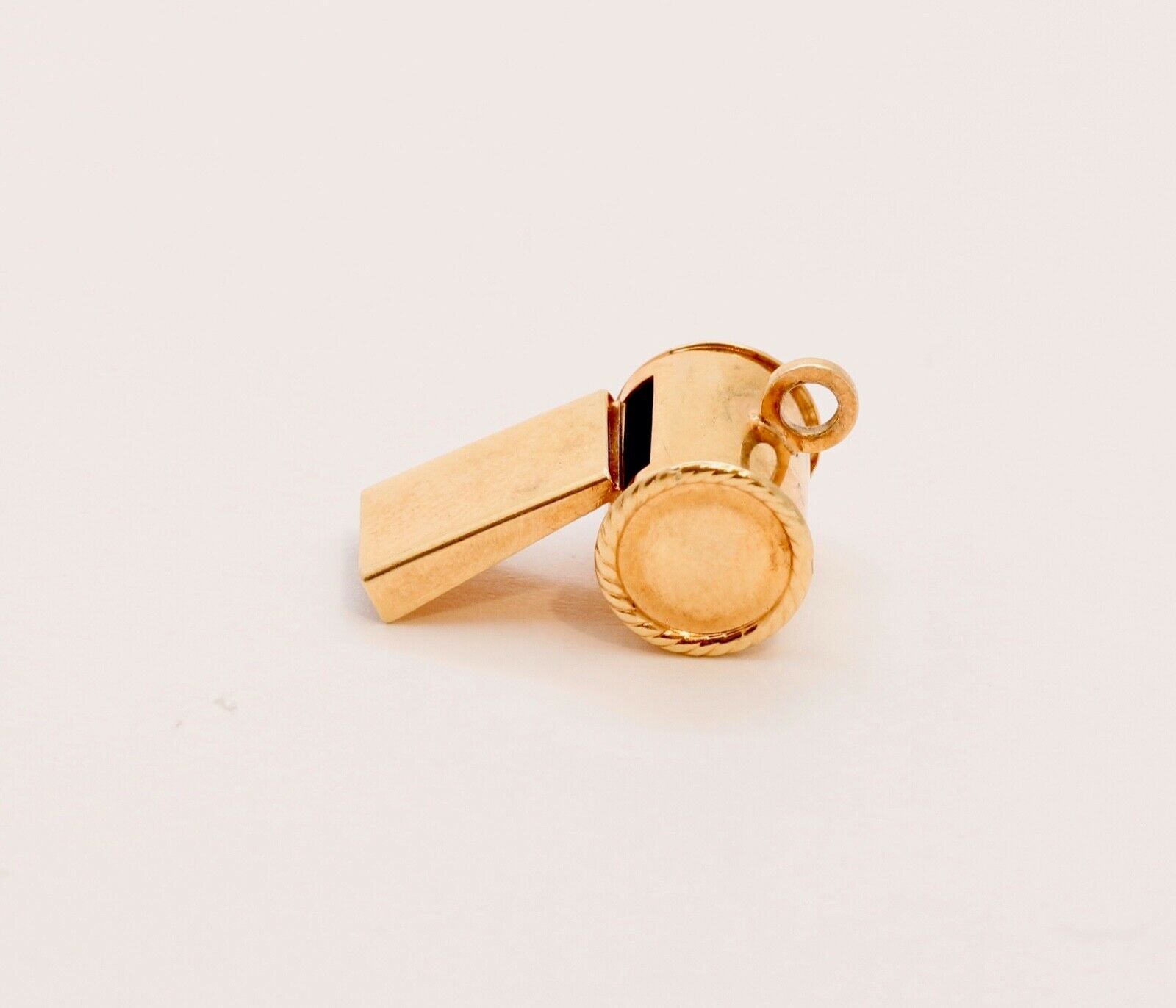 Vintage 14K Yellow Gold Working Whistle Pendant Charm