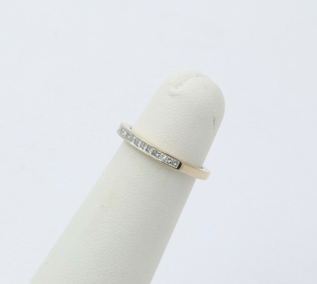 Vintage 14K White Gold Half Eternity DIamond Ring Band