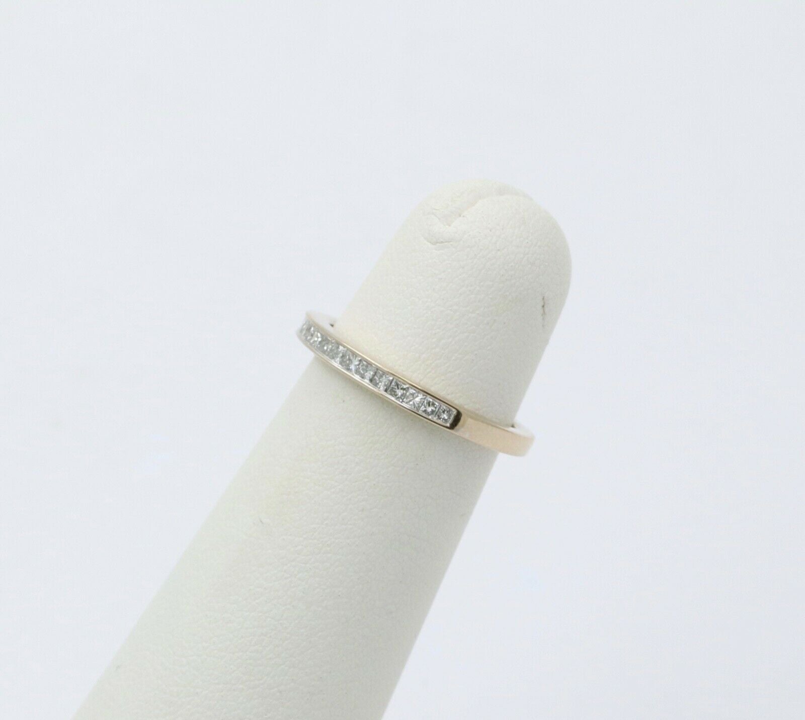 Vintage 14K White Gold Half Eternity DIamond Ring Band