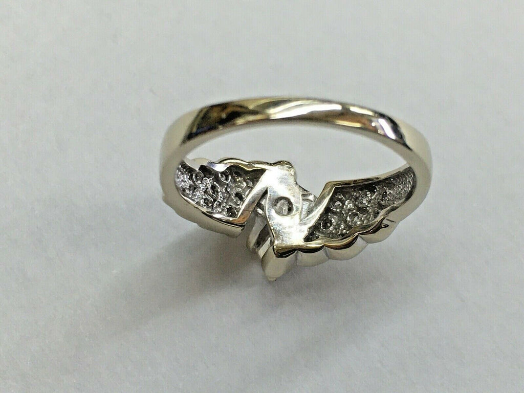 Vintage Ladies Diamonds 14K White Gold Engagement Ring
