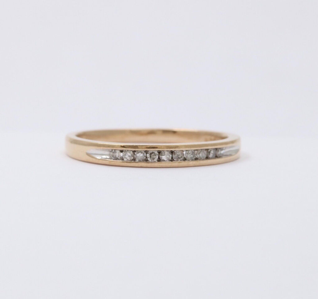 Vintage Diamonds 14K Yellow Gold Wedding Stacking Band Ring