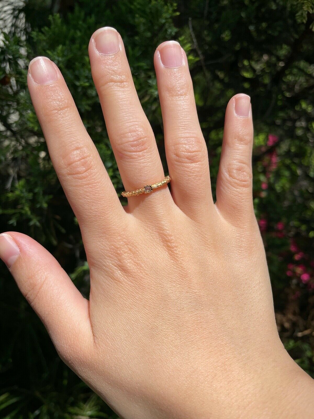 Vintage Rustic 14K Rose Cut Diamond Promise Ring