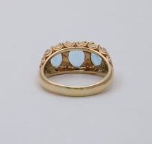 Load image into Gallery viewer, Vintage Victorian Style Blue Topaz 14K Yellow Gold Ring Band
