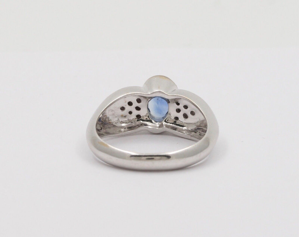 Vintage 18K White Gold Sapphire & Diamond Ring