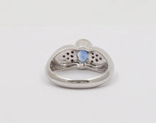 Load image into Gallery viewer, Vintage 18K White Gold Sapphire &amp; Diamond Ring
