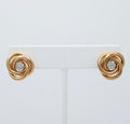 Vintage 14K Gold Knot or Sweller Diamond Studs Earrings