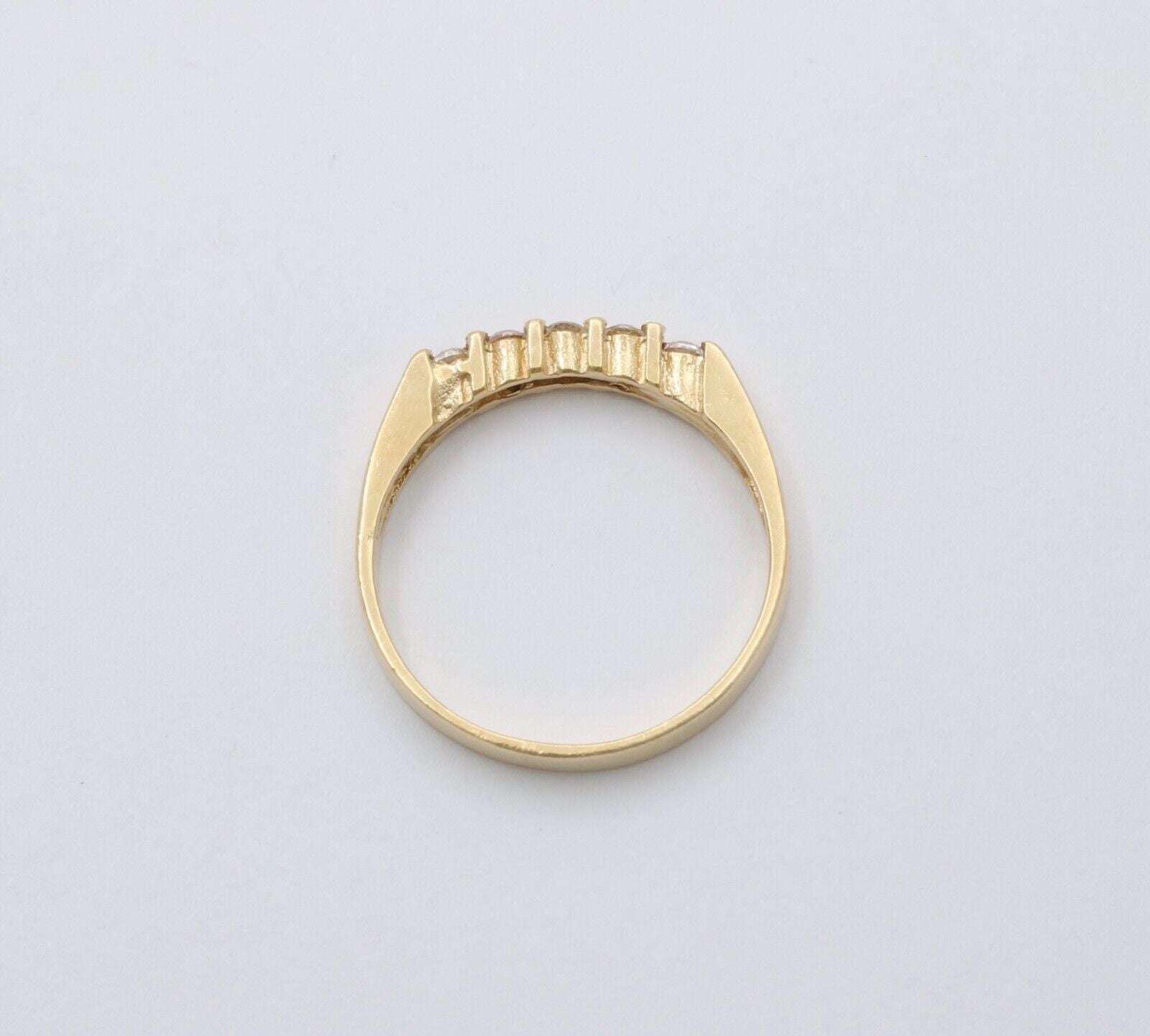Vintage 18K Yellow Gold Diamond Band, Wedding Band.