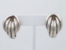 Load image into Gallery viewer, Vintage Mexico Sterling Silver Geometric Large Clip On Earrings
