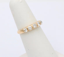 Load image into Gallery viewer, Vintage Five Stone Diamond 18K Gold Ring Band, Wedding Band
