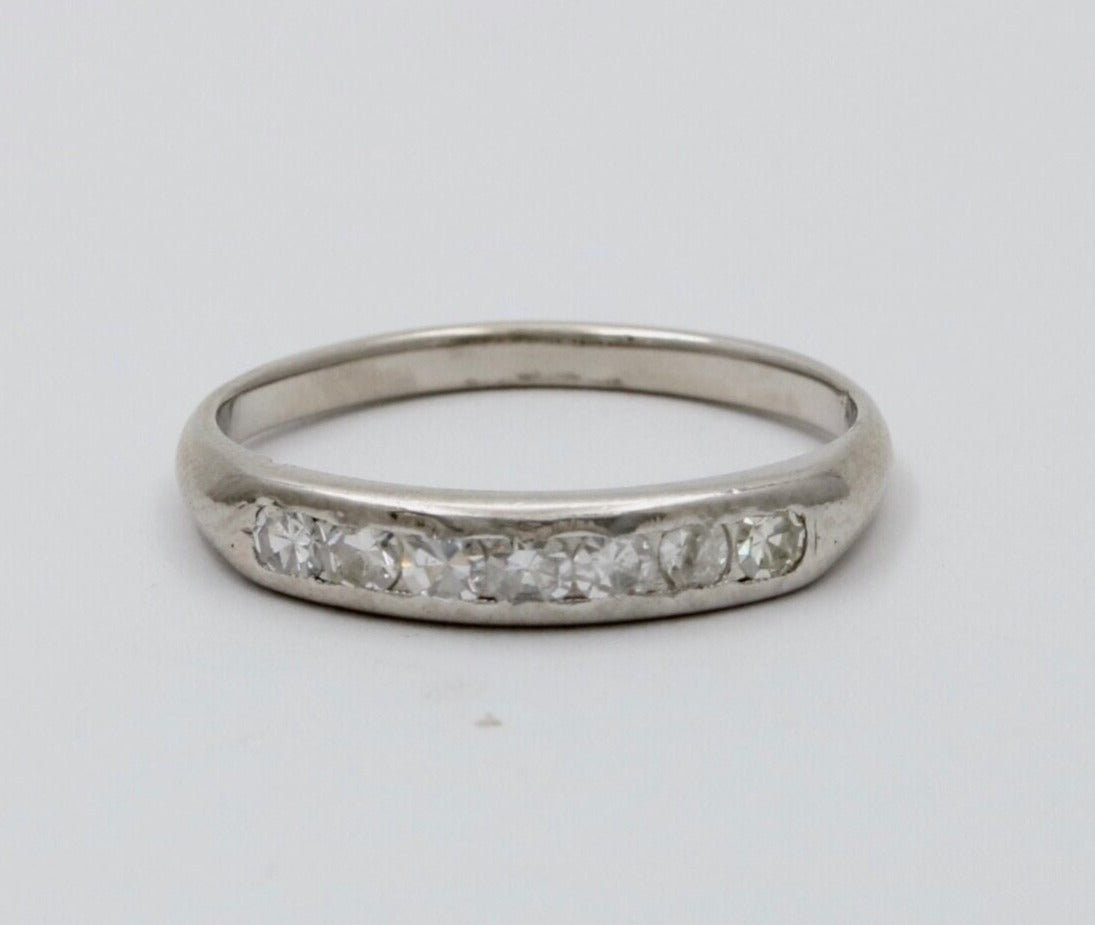 Vintage Diamonds Platinum Wedding Band