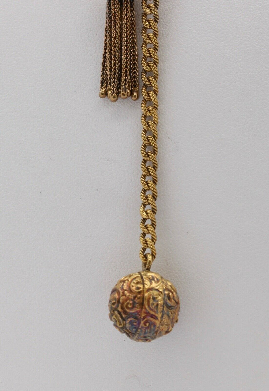 Victorian 14K Yellow Gold Enamel Clock Brooch pin