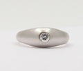 Vintage Unisex Diamond 14K White Gold Gypsy Ring