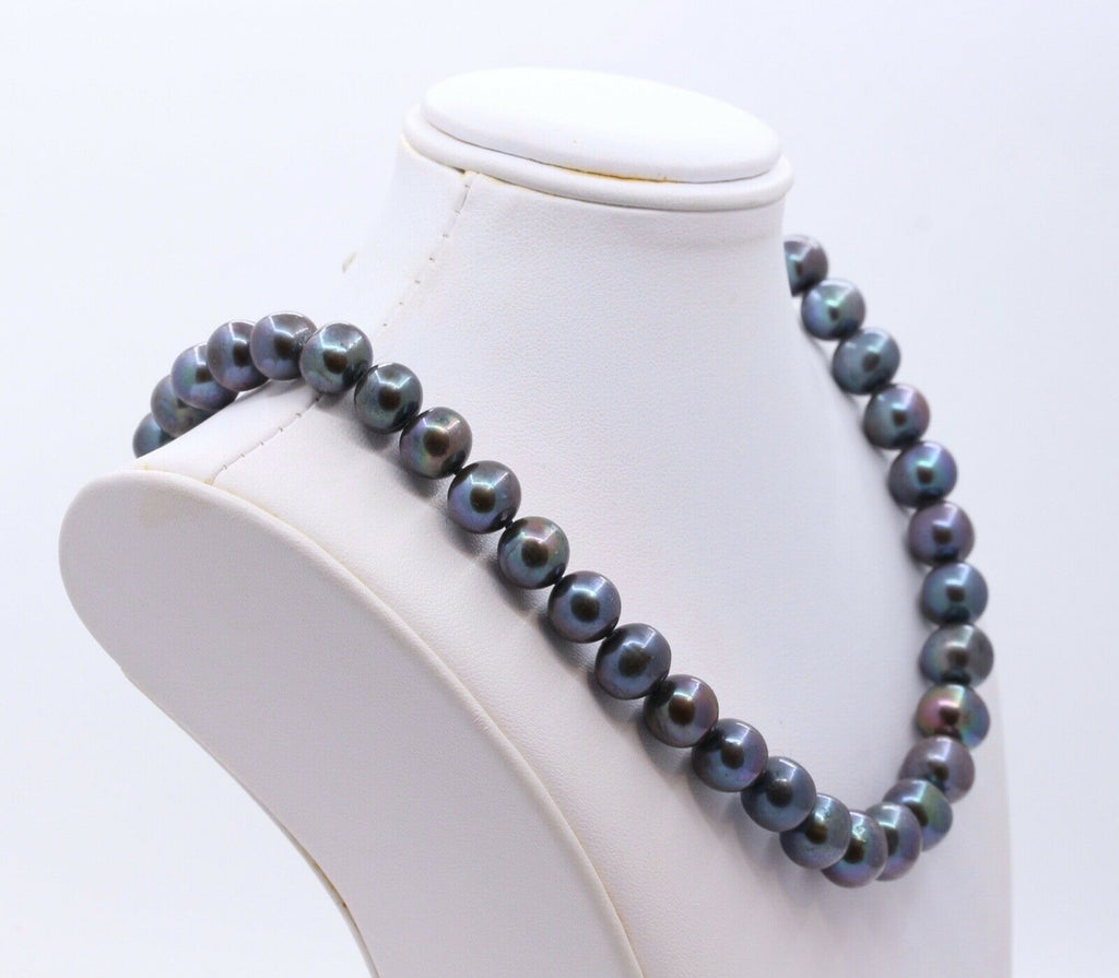 Vintage Tahitian South Sea Black Pearl 925 Necklace