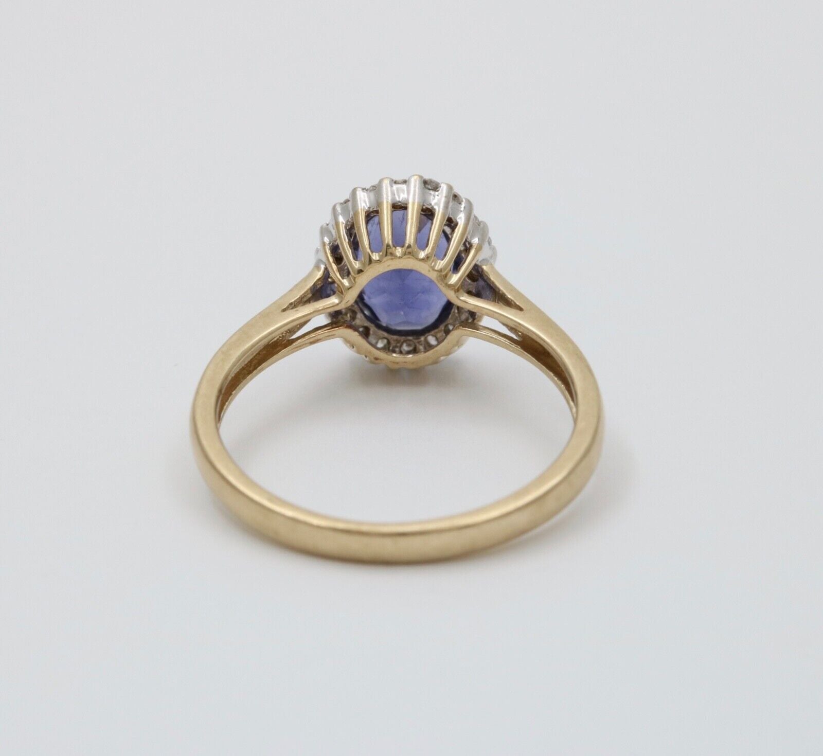 English 10K Yellow Gold Tanzanite & Diamond Ring