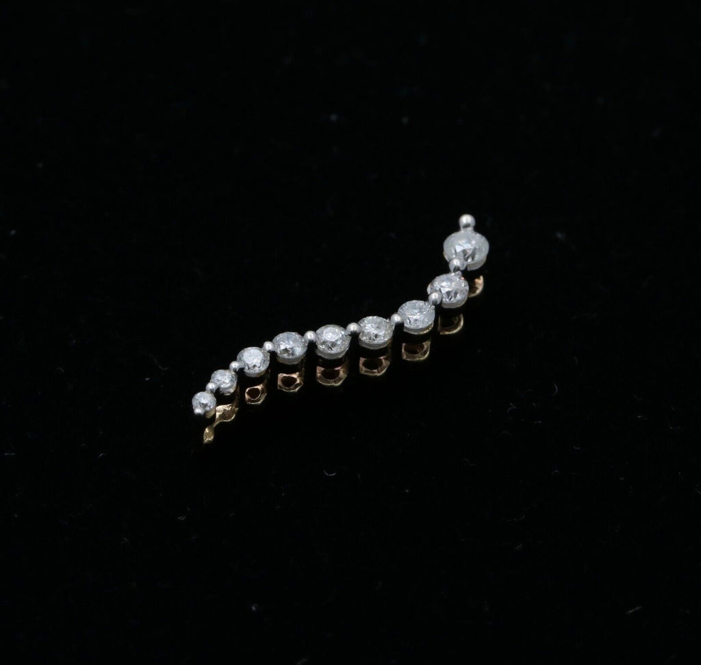 Vintage Diamond 14K Yellow Gold Curly Pendant.