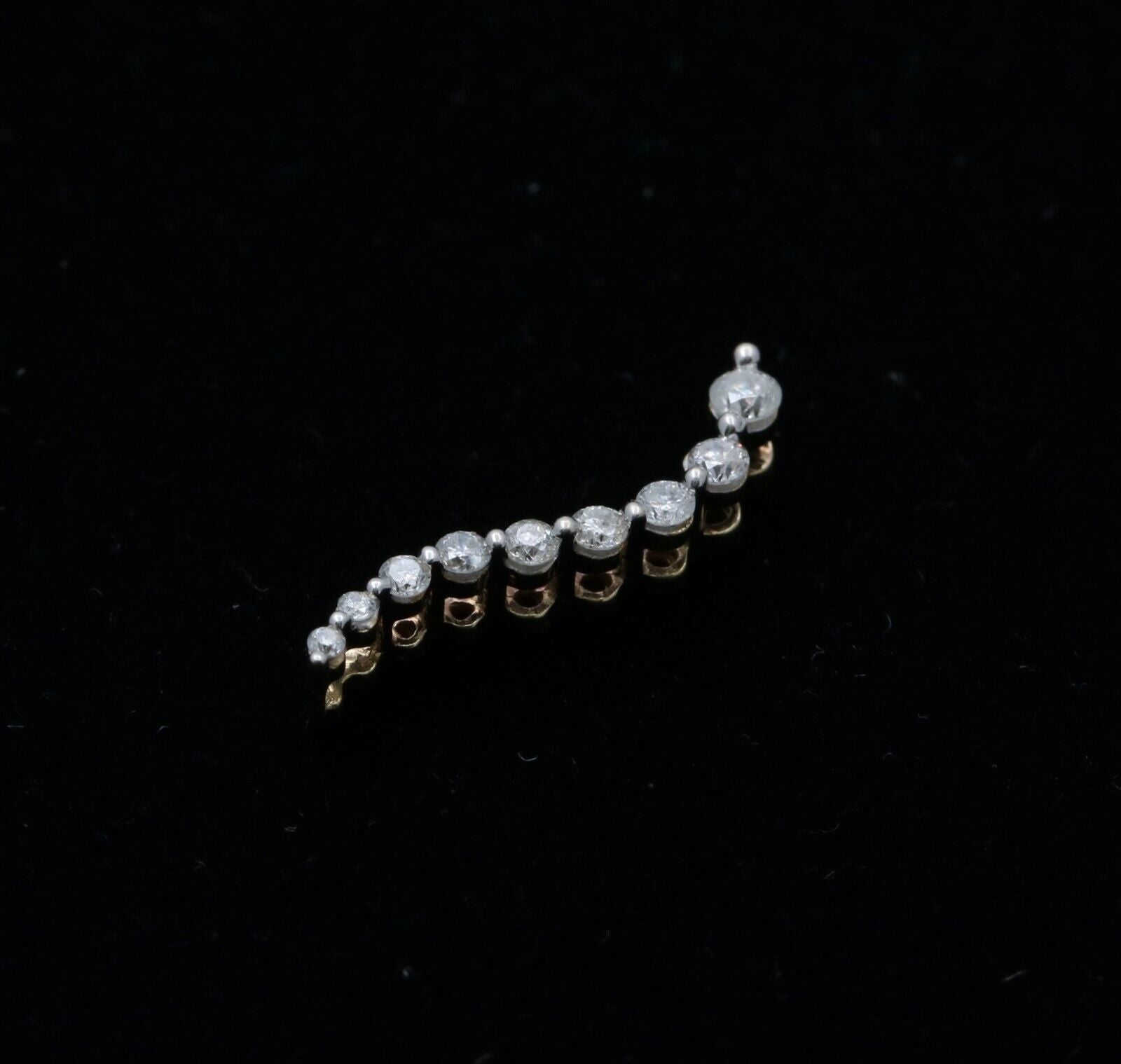 Vintage Diamond 14K Yellow Gold Curly Pendant.