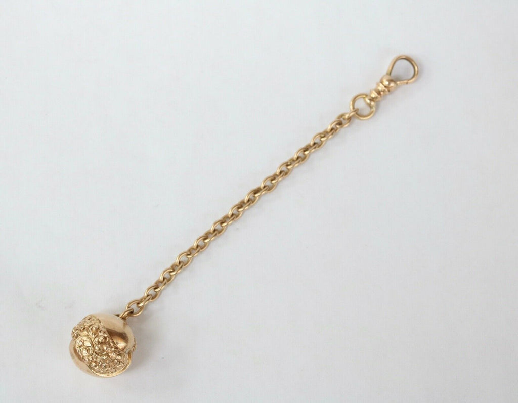 Victorian Gold Ball Watch Fob Charm Pendant