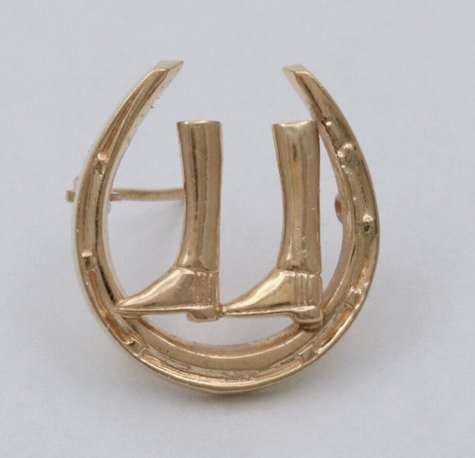 Vintage Horseshoes And Riding Boots 14K Yellow Gold