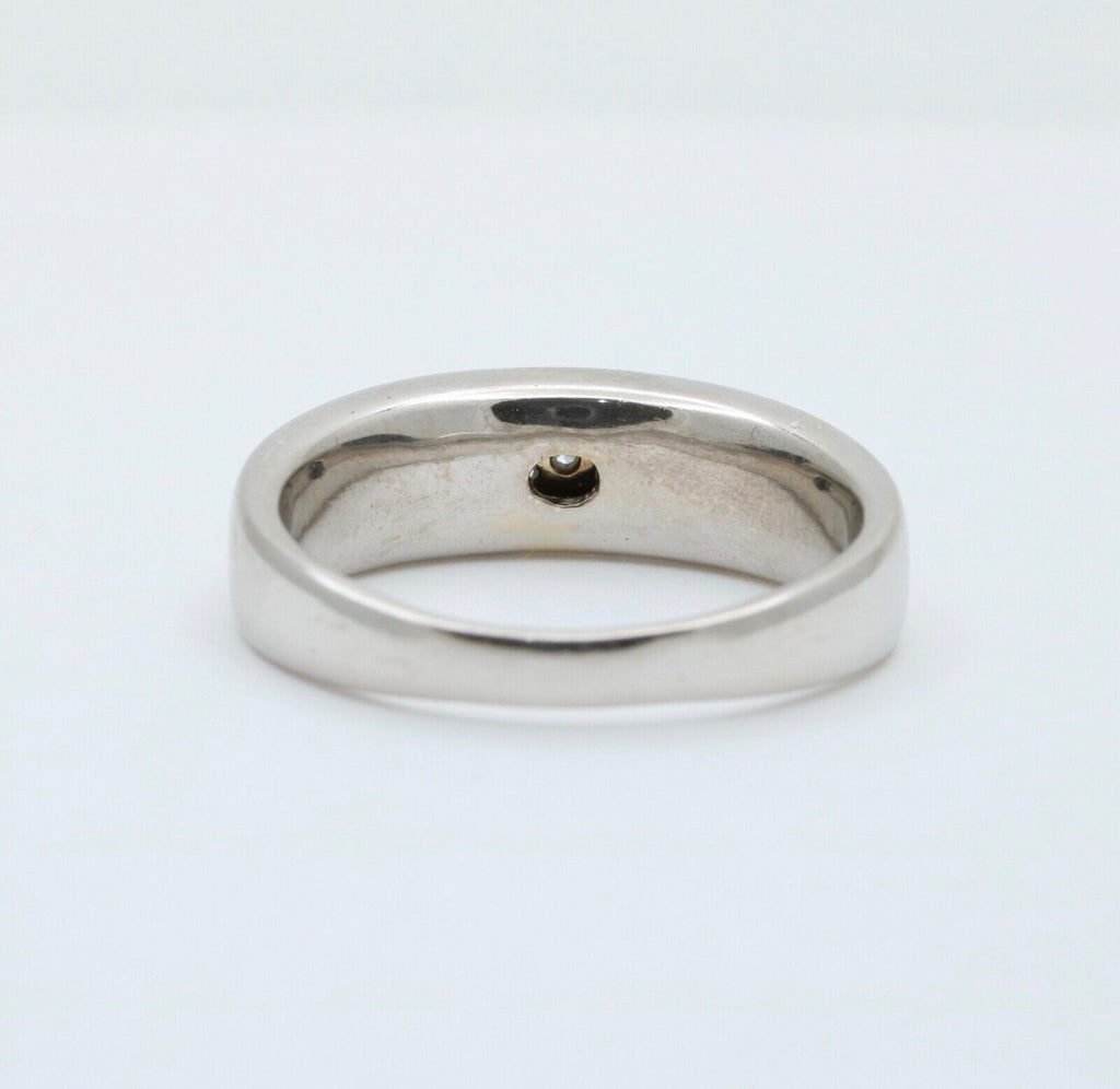 Vintage Round Baguette Cut Diamond 14K White Gold Ring