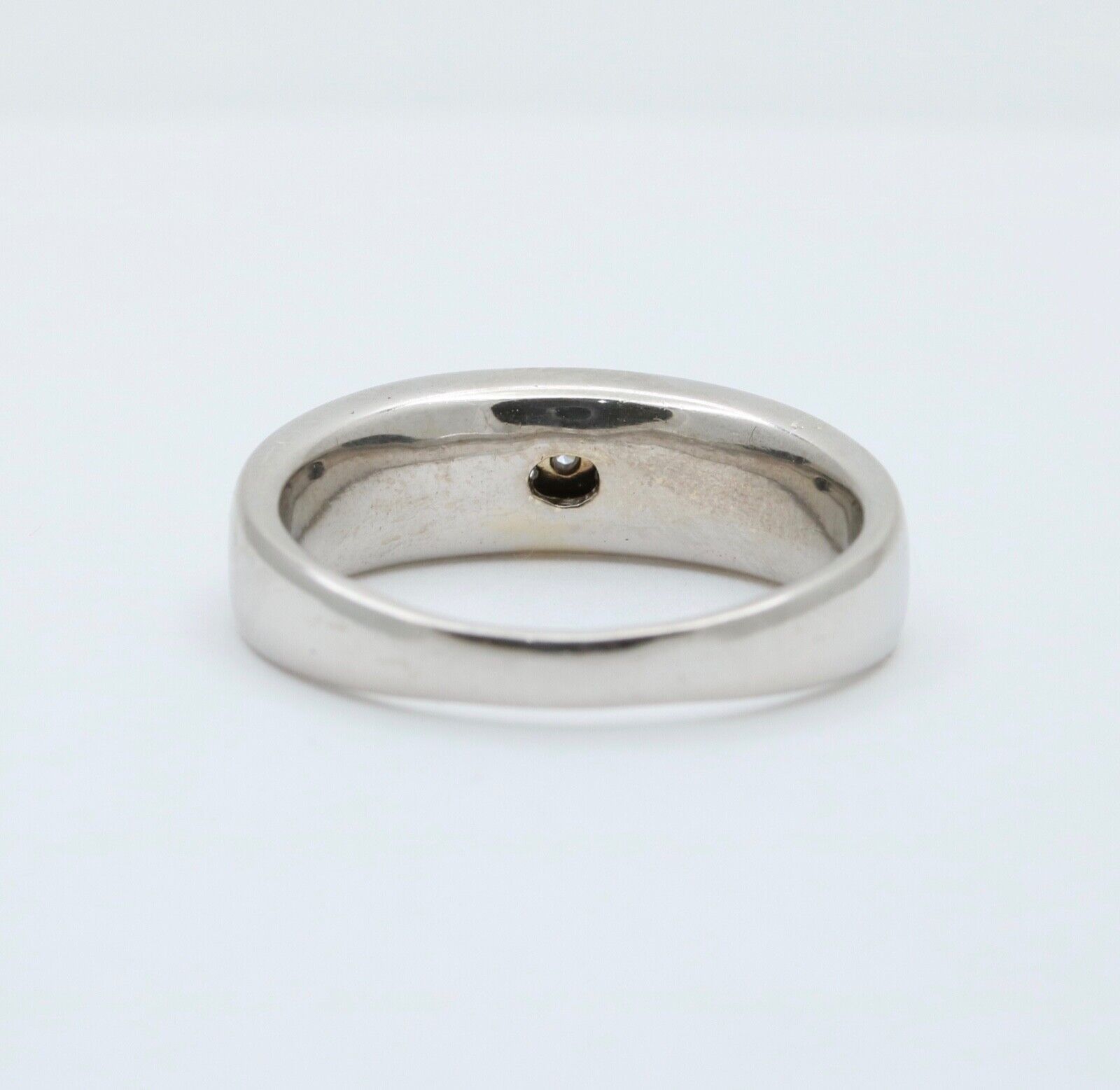Vintage Round Baguette Cut Diamond 14K White Gold Ring