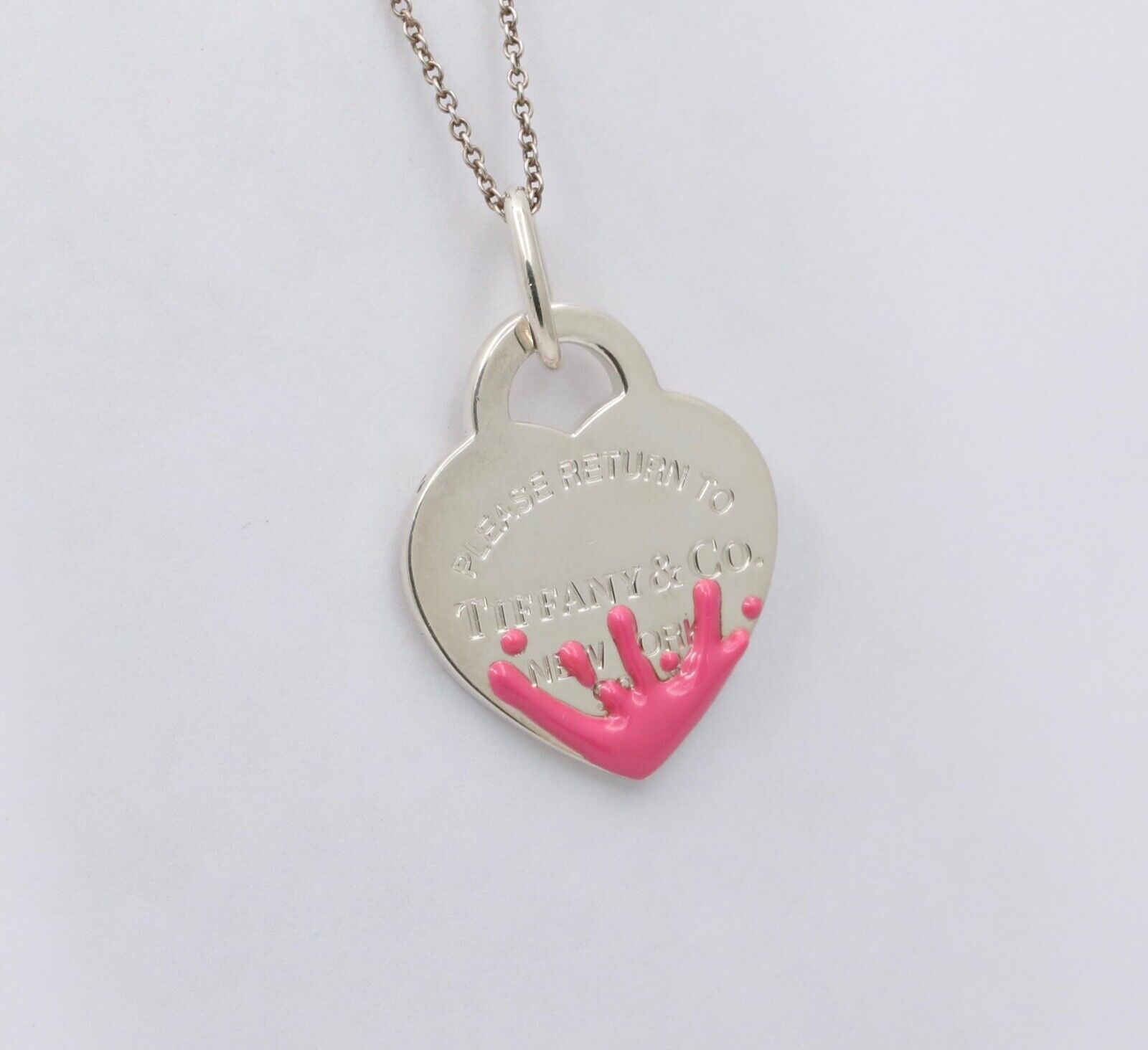 Tiffany & Co Sterling Silver Enamel Return To Tiffany Color Splash Heart Charm