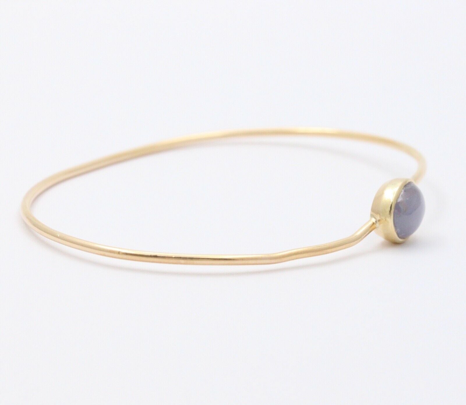 Vintage Star Sapphire 18K Yellow Gold Bangle