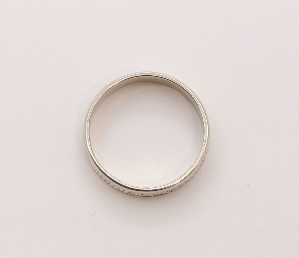 Vintage Ladies Filagree 13K White Gold Wedding Band