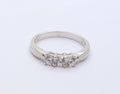 Ladies Vintage Diamonds 10K White Gold Wedding Band