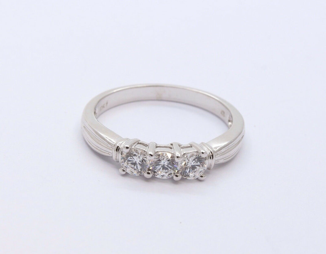 Ladies Vintage Diamonds 10K White Gold Wedding Band