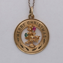 Load image into Gallery viewer, Vintage 14K Yellow Gold Merry Christmas, Christmas Tree Charm
