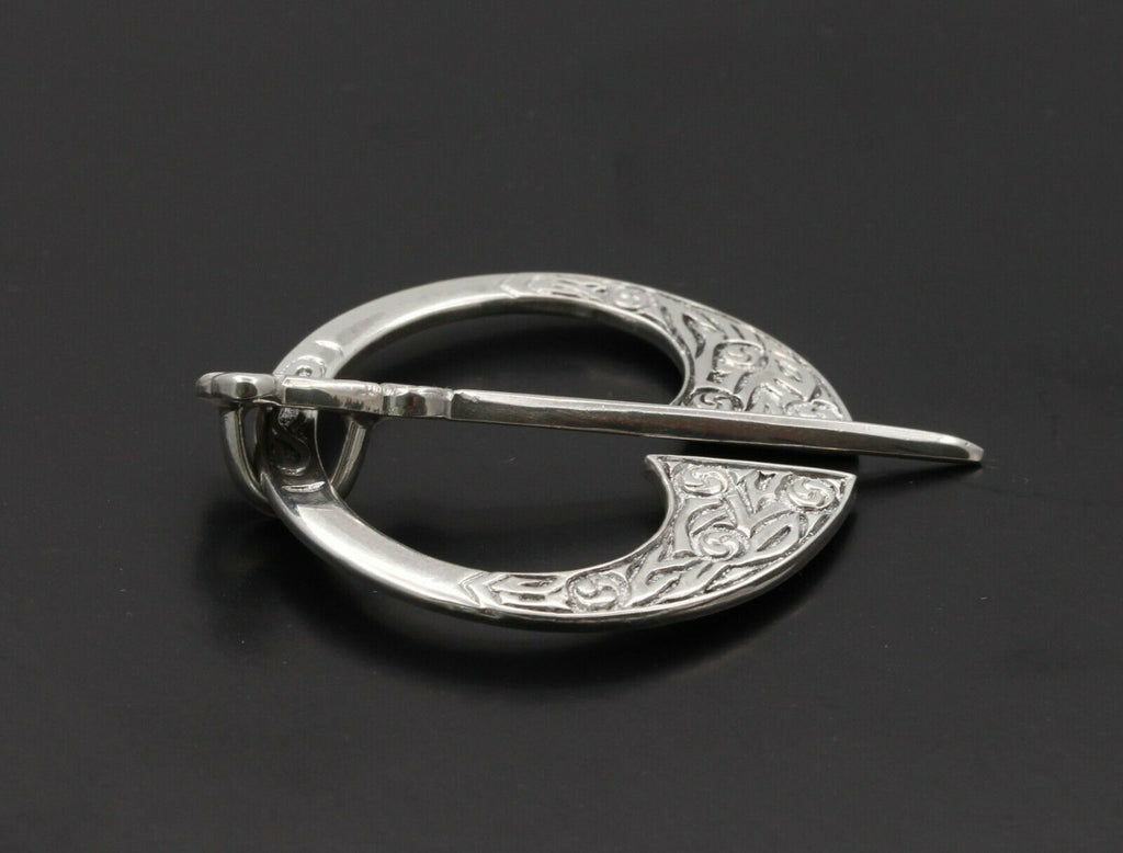 Cool Vintage English Moving Silver Sigil Brooch