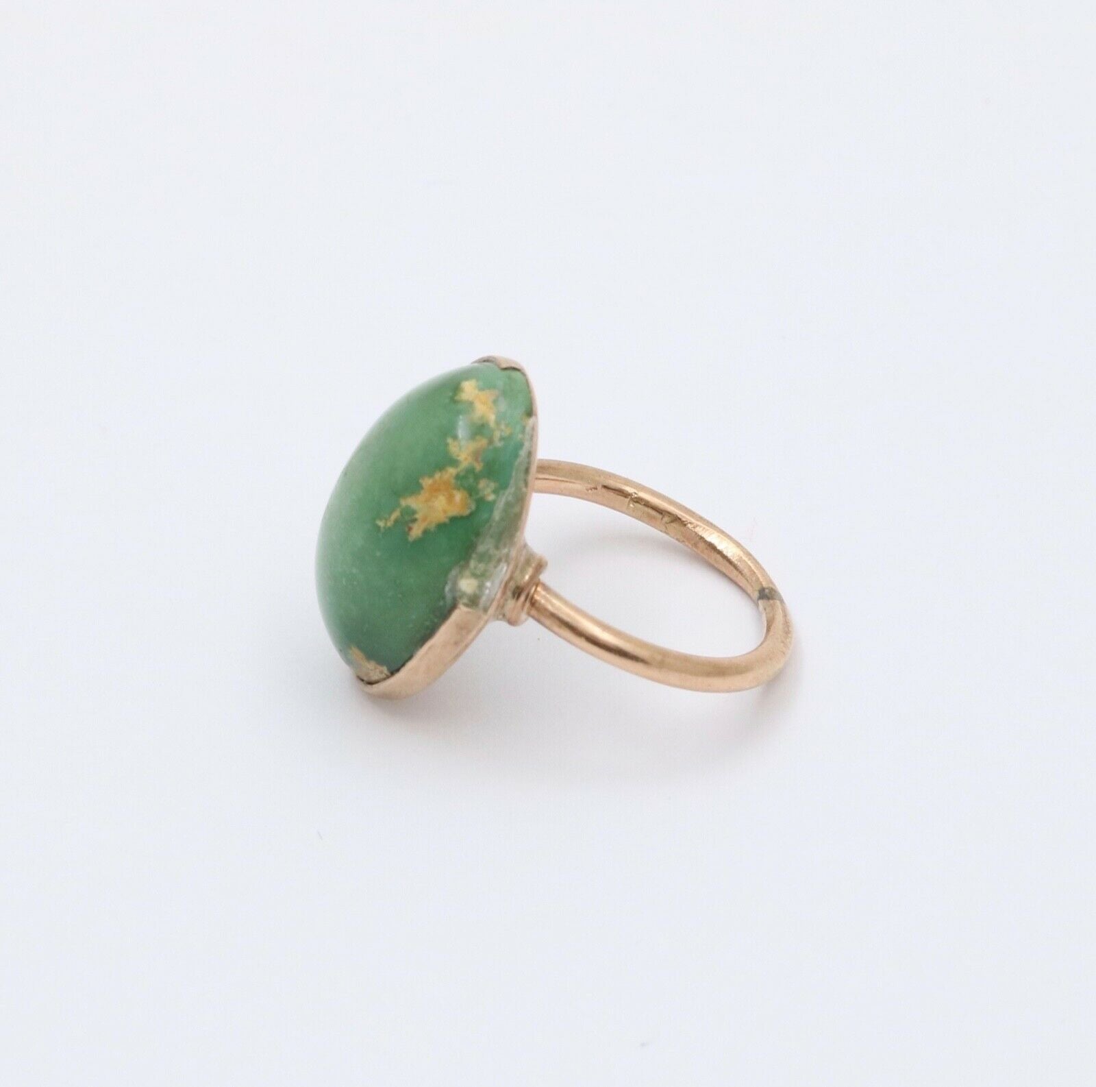 Victorian Cabochon Turquoise 14K Yellow Gold Ring