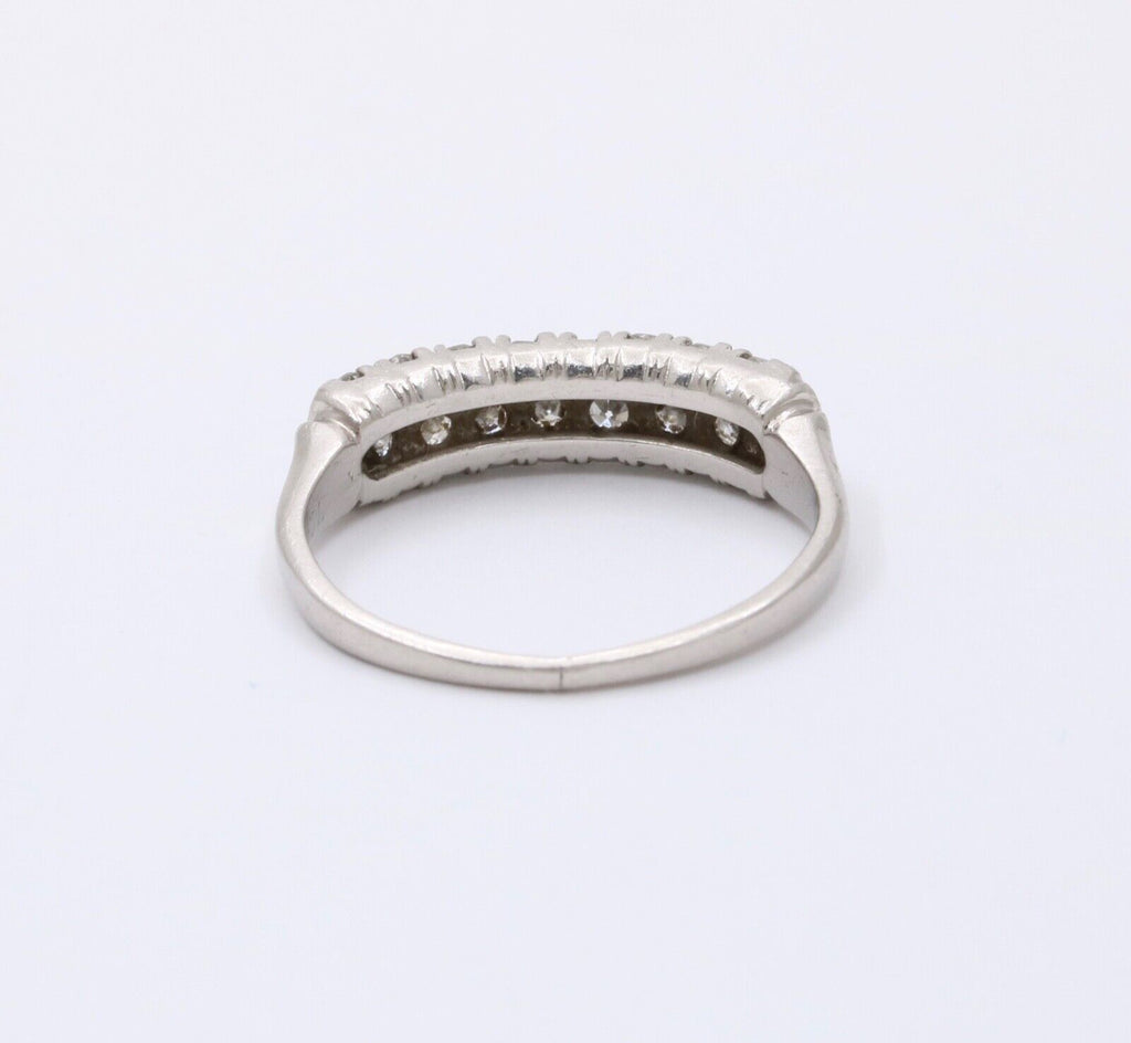 Antique Art Deco Diamond Platinum Ring band, Wedding Band