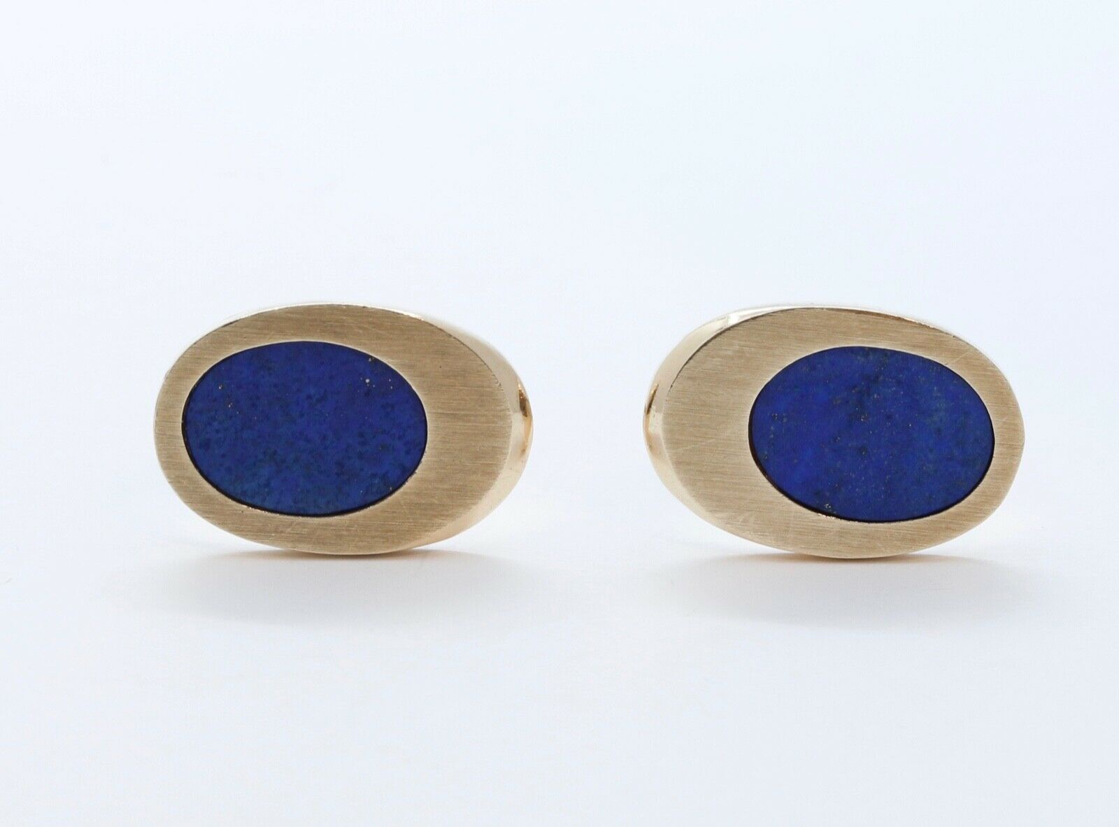 Lapis Lazuli 14K Yellow Gold Cufflinks Vintage Men