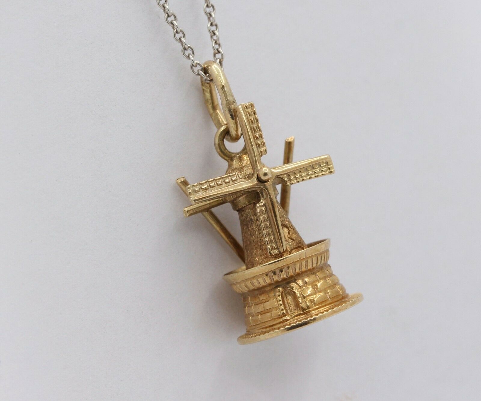Vintage 14K Yellow Gold Windmill Charm