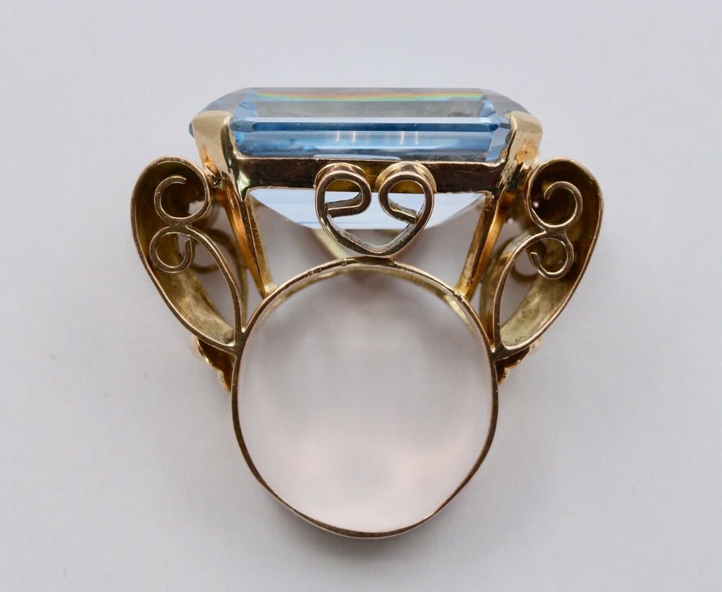 Large Retro Vintage Synthetic Spinel Statement Ring