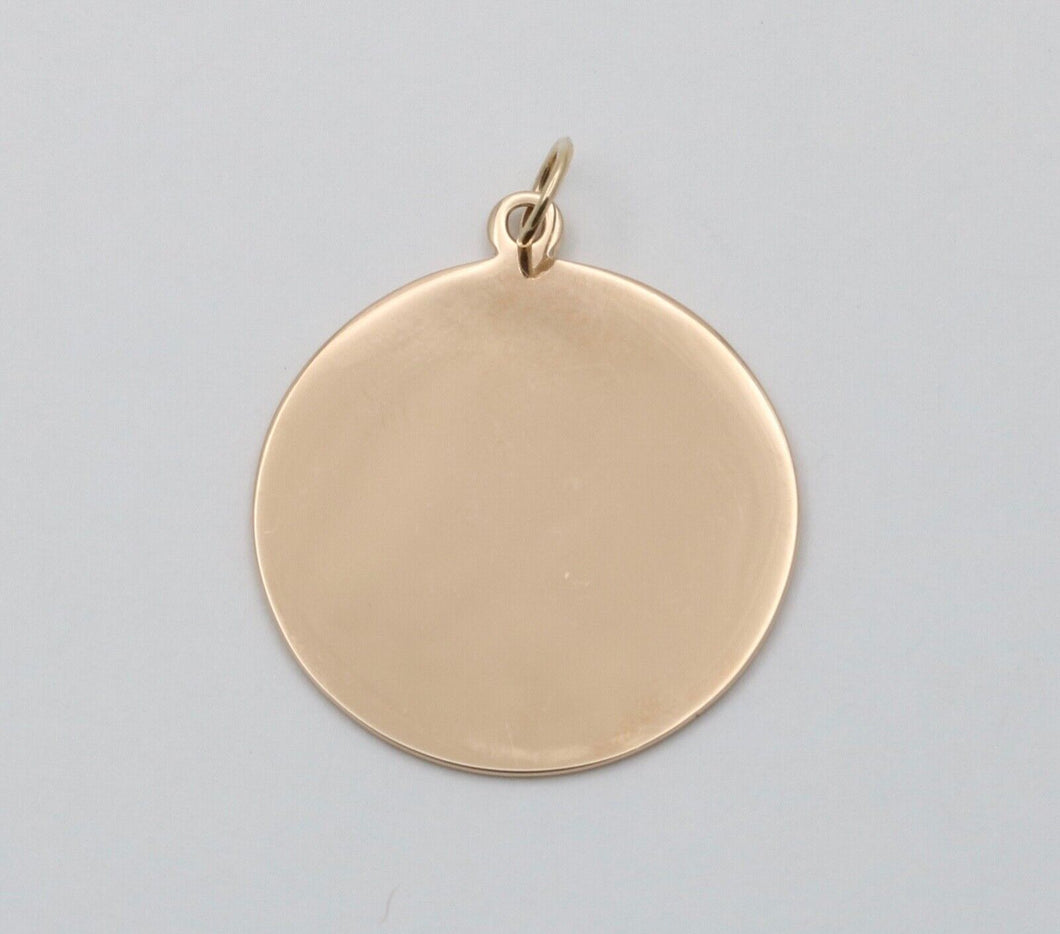 Vintage Tiffany and Co. Circle Medallion 14K Yellow Gold Pendant