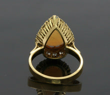 Load image into Gallery viewer, Vintage 18K Yellow Gold Halo Setting Opal Diamond Cocktail Ring
