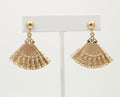 Vintage Folding Fan 14K Yellow Gold Earrings
