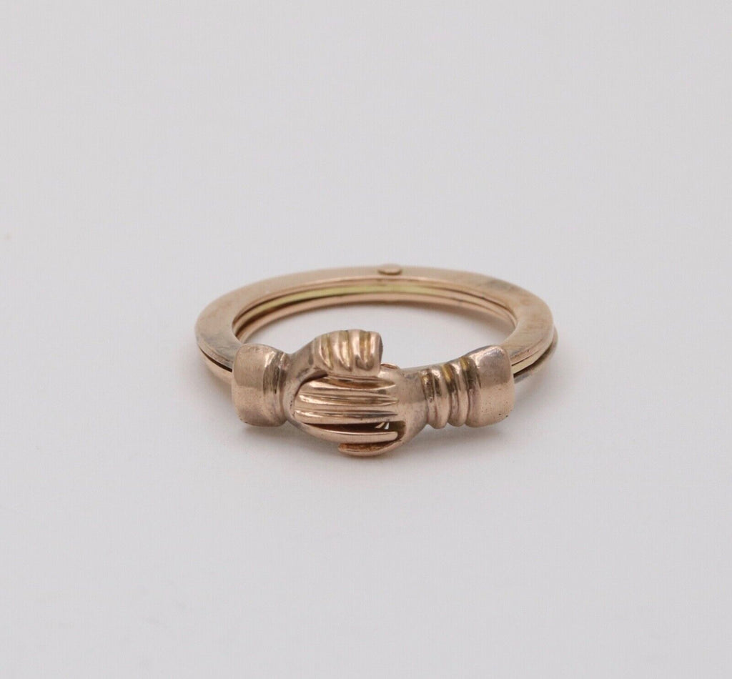 Vintage 14K Rose Gold Fede Gimmel Ring Band