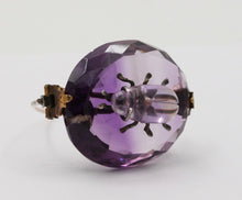 Load image into Gallery viewer, Victorian Scarab Bettle Carved Amethyst 14K yellow Gold Brooch Pin
