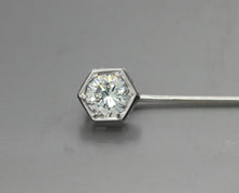 Load image into Gallery viewer, Art Deco 14K White Gold Limestone Stick Pin
