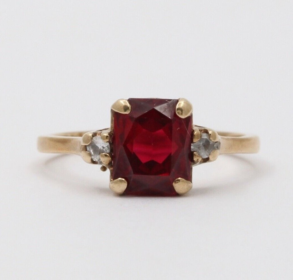 Victorian Ruby Diamonds 10K Rose Gold Ring