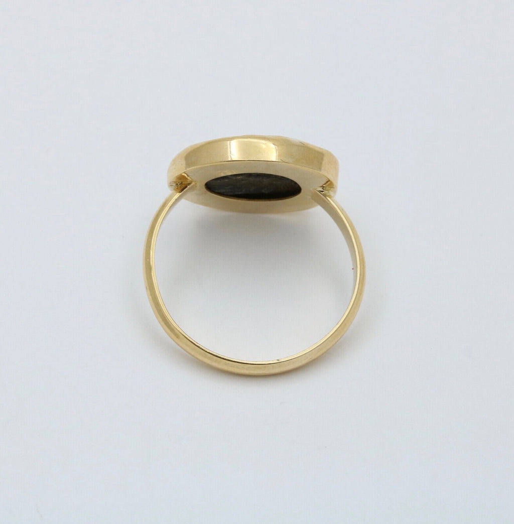 Vintage 18K Yellow Gold Ancient Coin Ring.