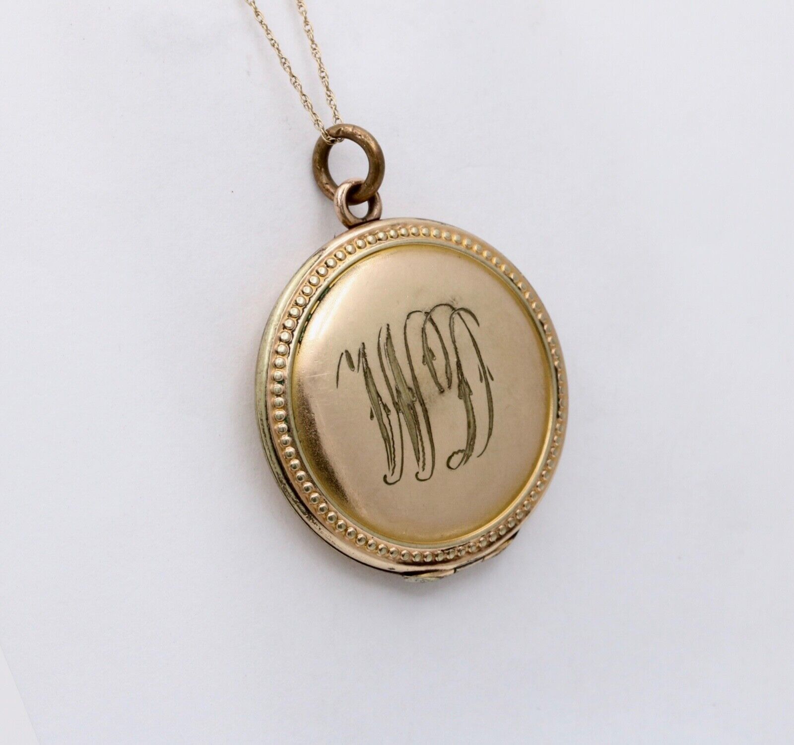 Antique Crescent & Star Gold Filled Locket Pendant