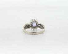 Load image into Gallery viewer, Vintage 14K White Gold Lavender Sapphire Diamond Ring
