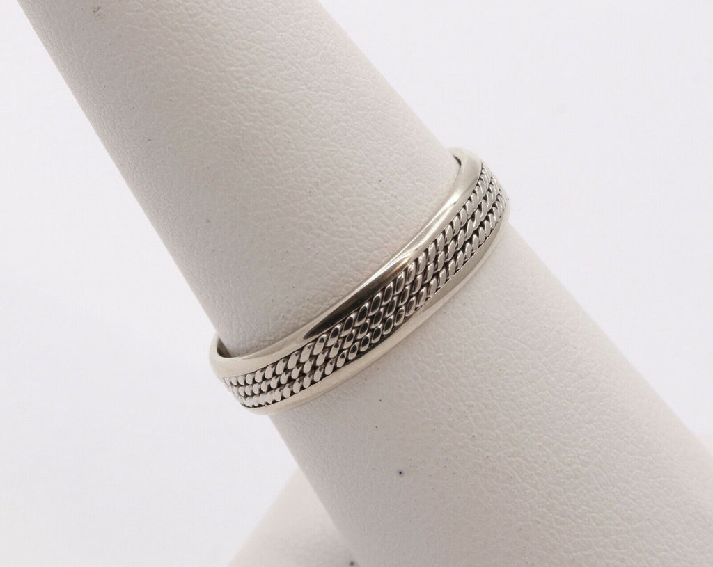 Vintage Ladies Filagree 13K White Gold Wedding Band