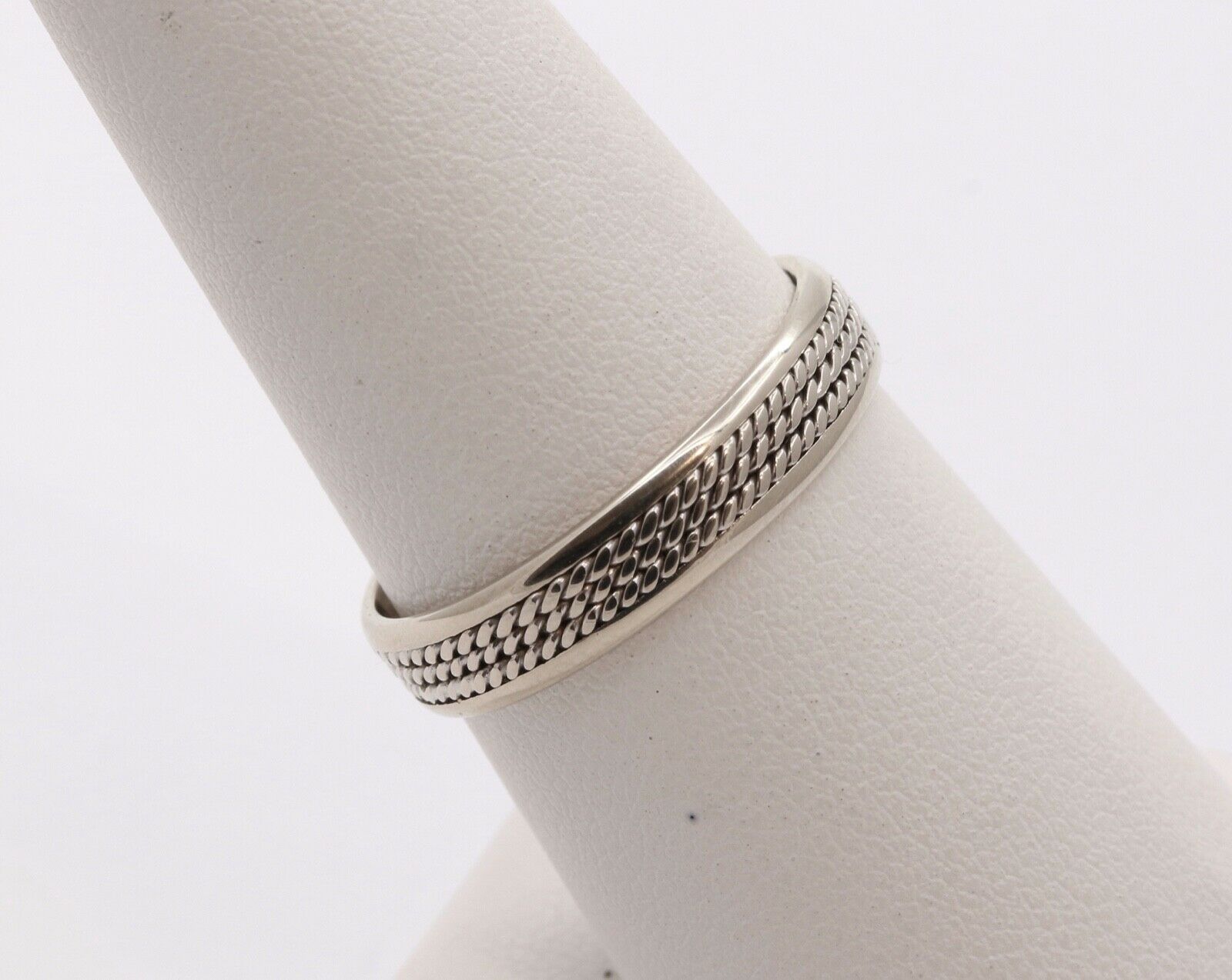Vintage Ladies Filagree 13K White Gold Wedding Band